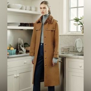 Trademark Trench Coat with Removable Furry Collar XS